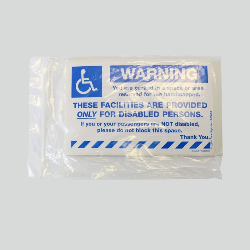SmartSign Warning - You are Parked in a Space Reserved for Handicapped Stickers | 5" x 8" - Image 4